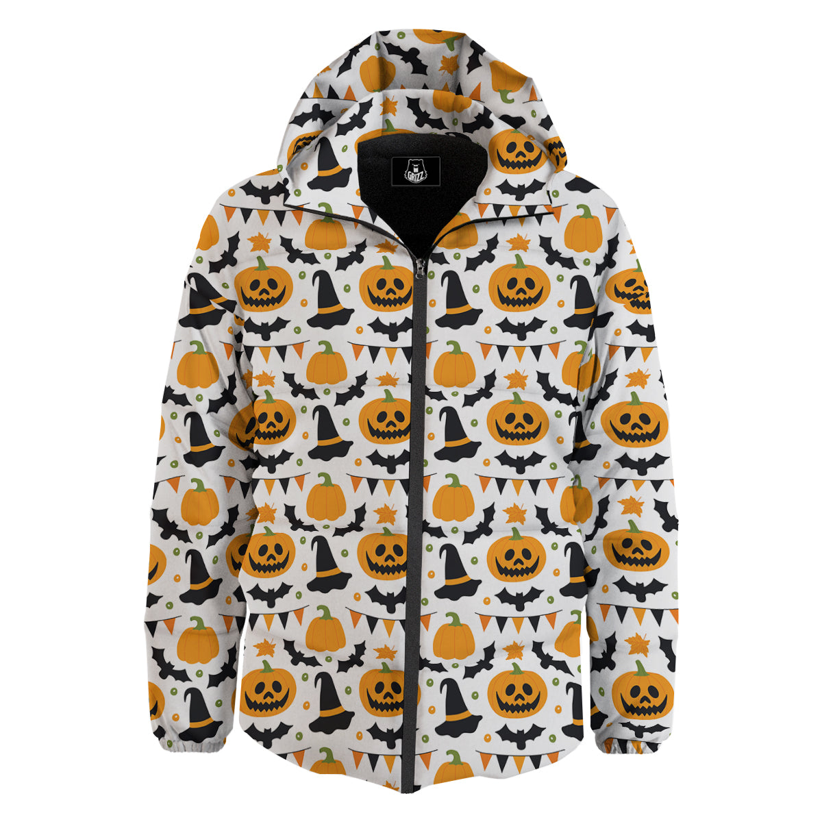 Witch Hat Halloween Print Pattern Down Jacket-grizzshop
