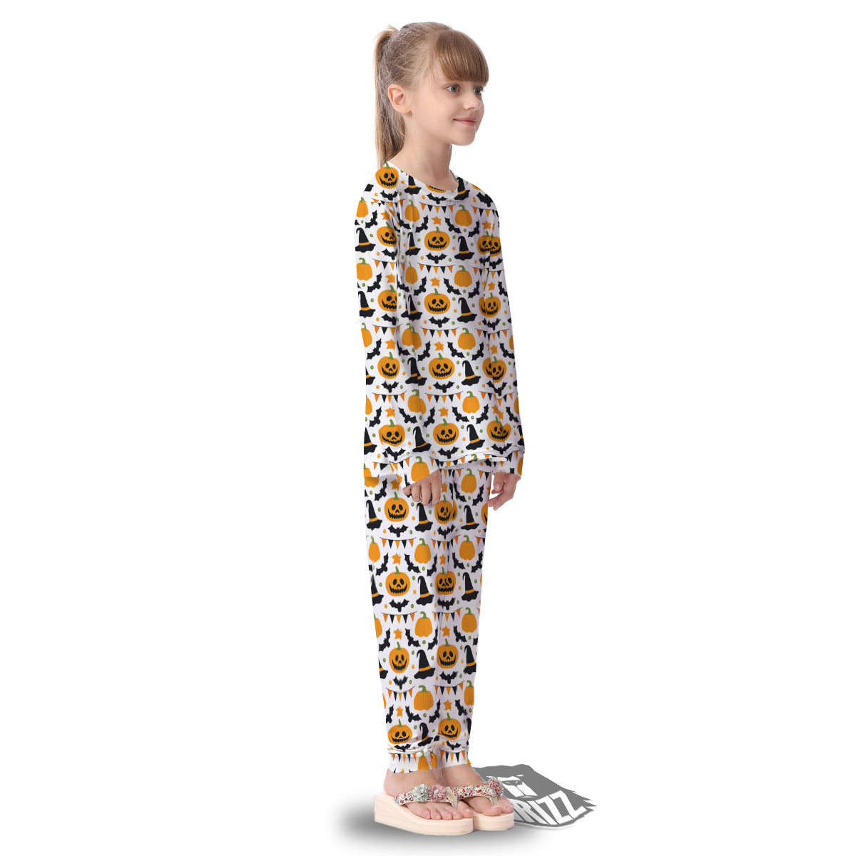 Witch Hat Halloween Print Pattern Kid's Pajamas-grizzshop