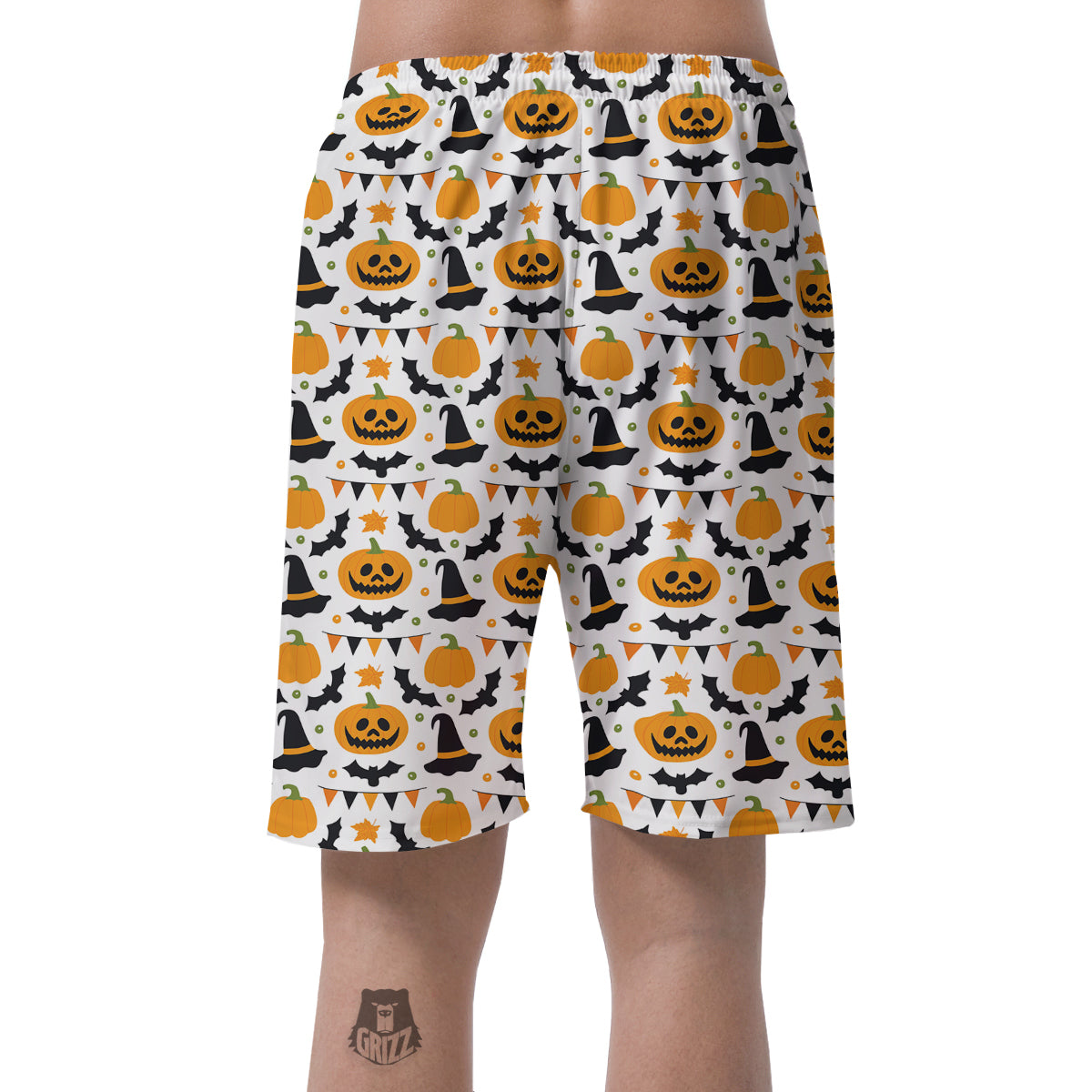 Witch Hat Halloween Print Pattern Men's Shorts-grizzshop