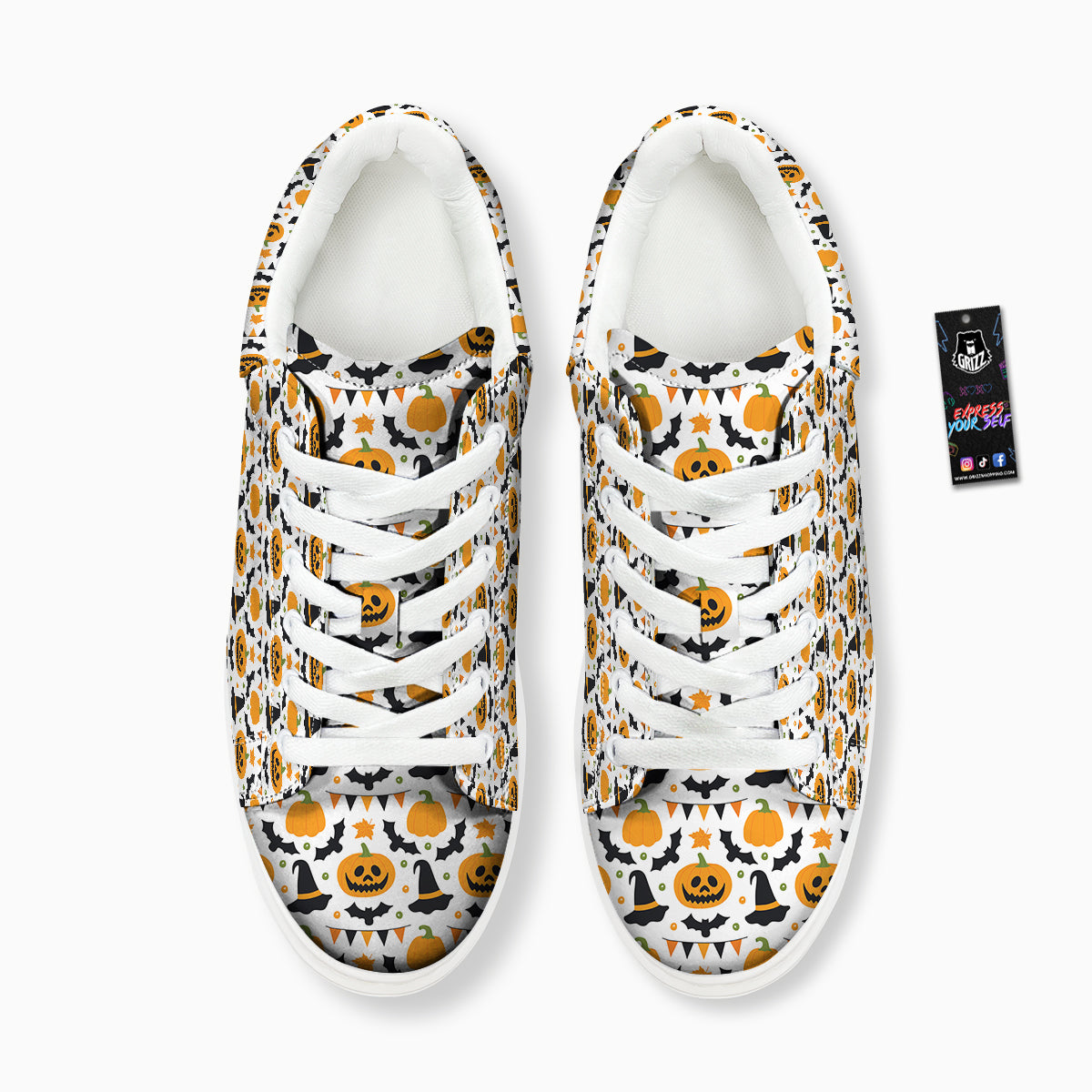 Witch Hat Halloween Print Pattern Platform Shoes-grizzshop