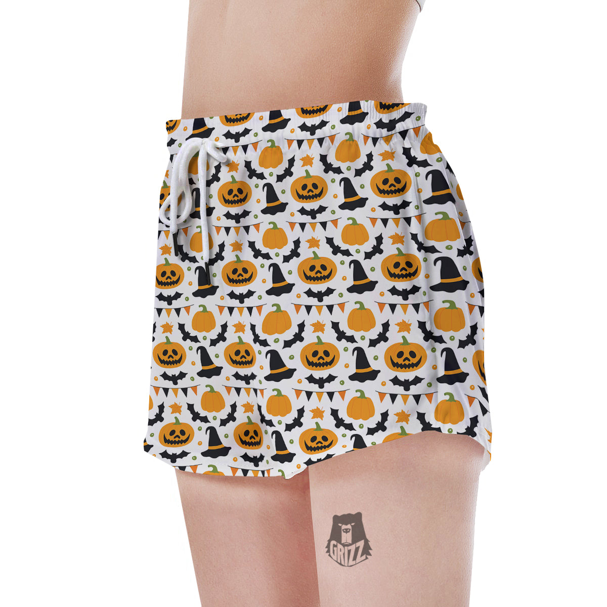 Witch Hat Halloween Print Pattern Women's Shorts-grizzshop