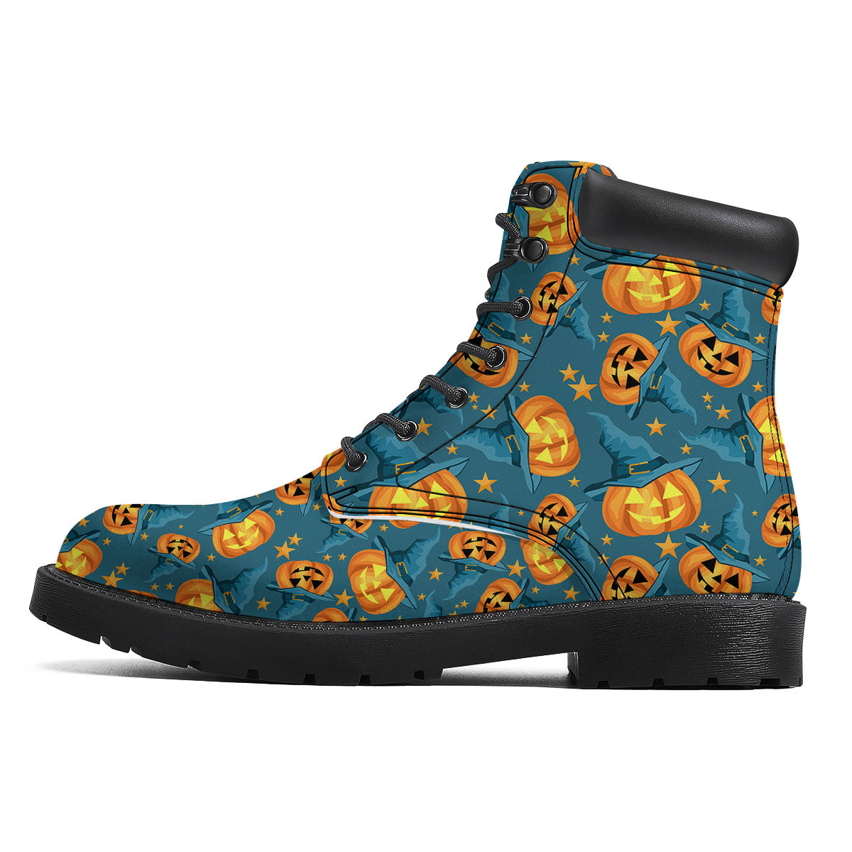 Witch Hat Pumpkin Print Pattern Boots-grizzshop