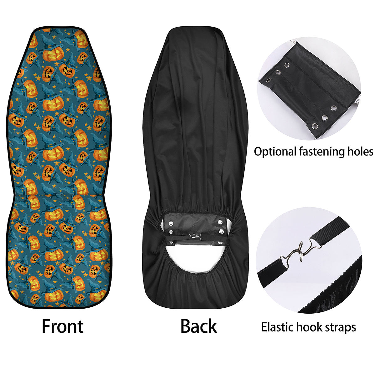 Witch Hat Pumpkin Print Pattern Car Seat Covers-grizzshop