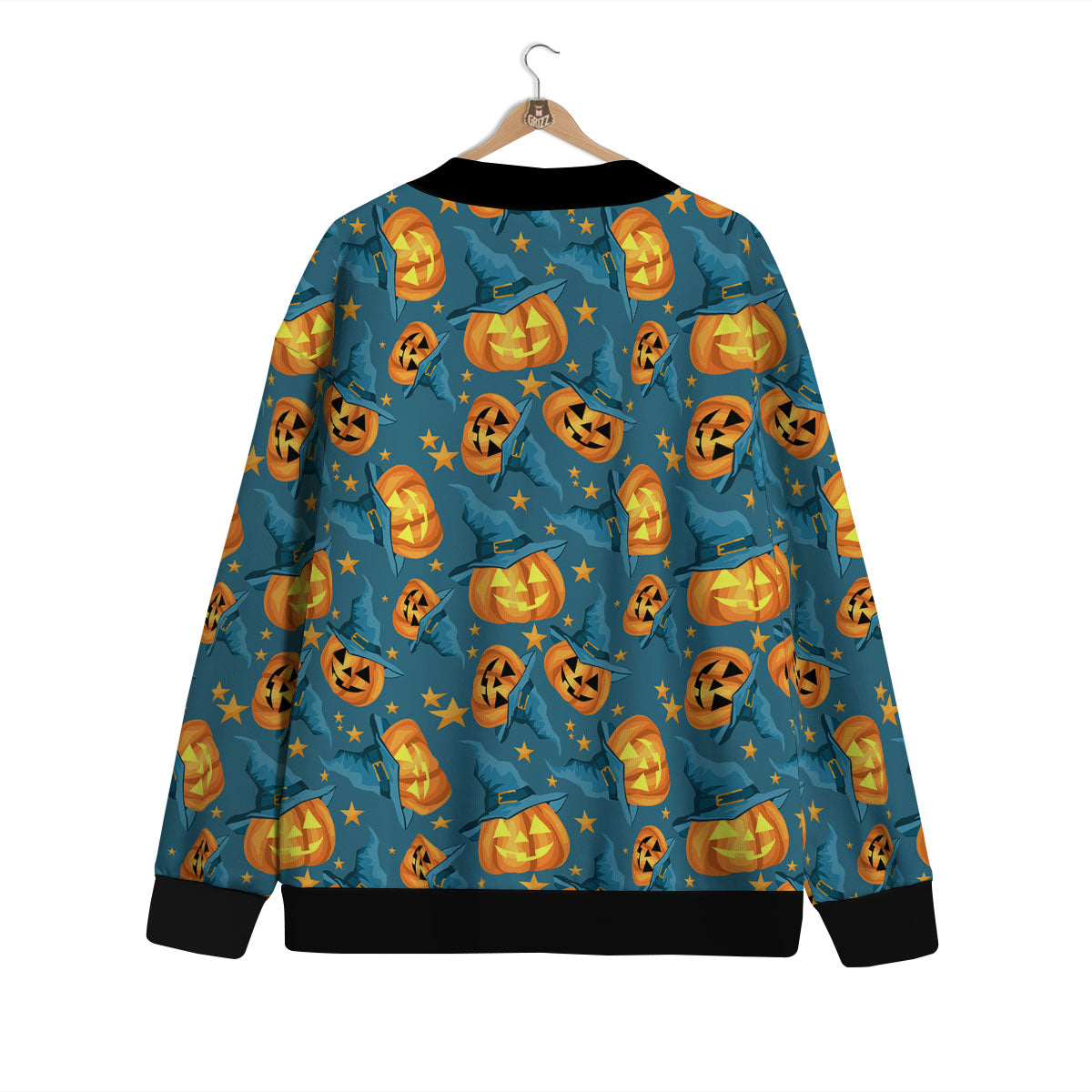 Witch Hat Pumpkin Print Pattern Cardigan-grizzshop