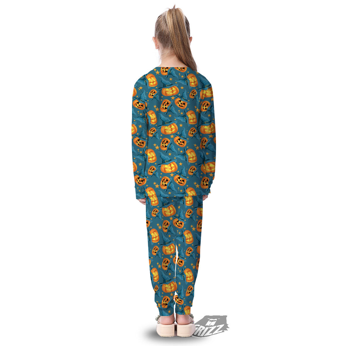 Witch Hat Pumpkin Print Pattern Kid's Pajamas-grizzshop