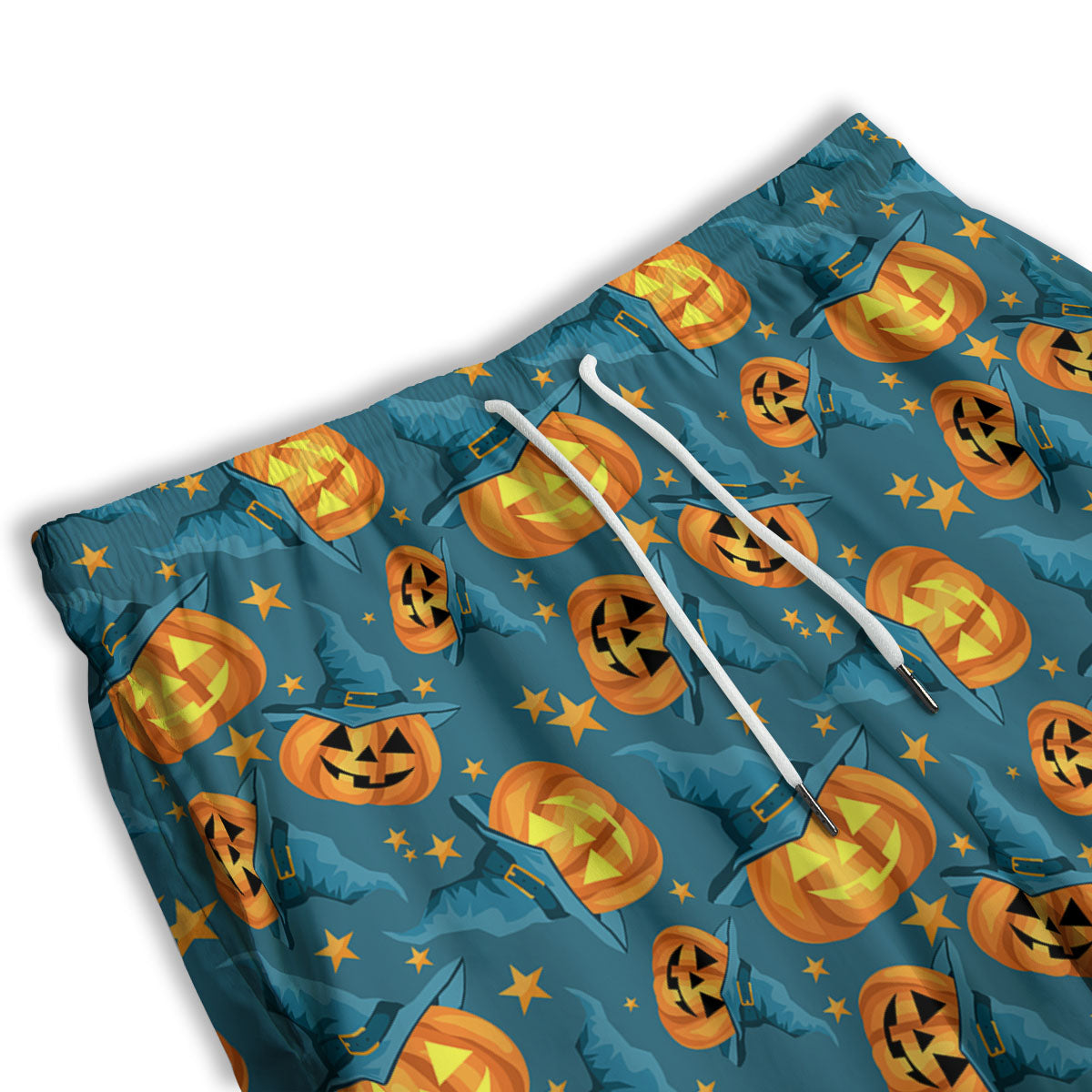Witch Hat Pumpkin Print Pattern Men's Athletic Shorts