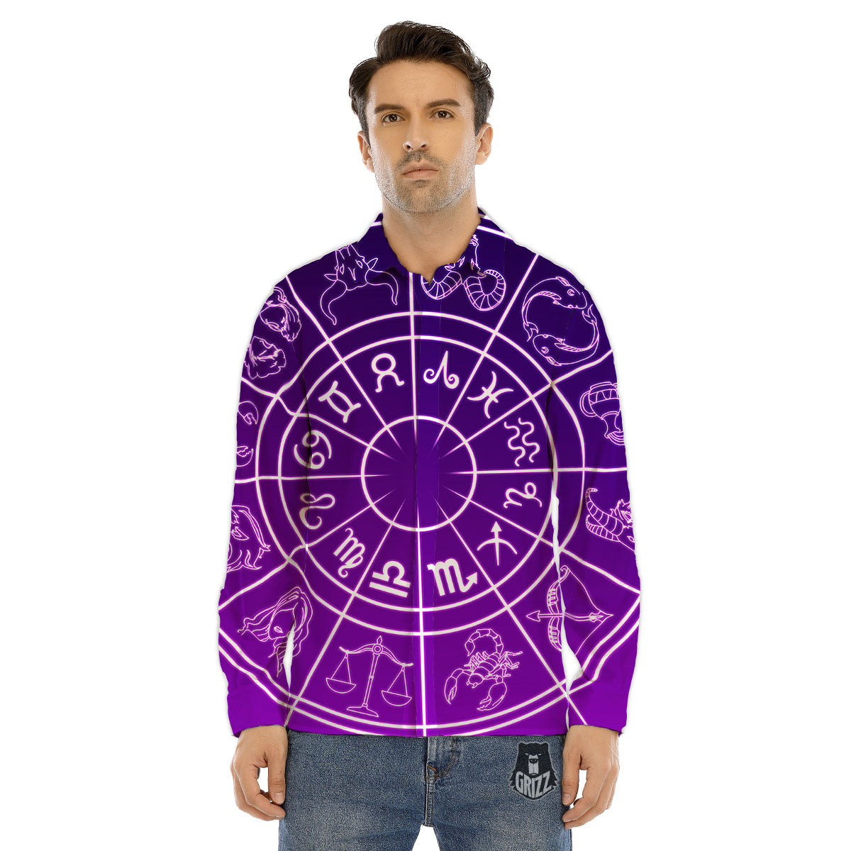Witch Hat Pumpkin Print Pattern Men's Dress Shirts-grizzshop