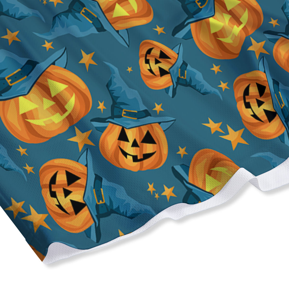 Witch Hat Pumpkin Print Pattern Mesh Shorts