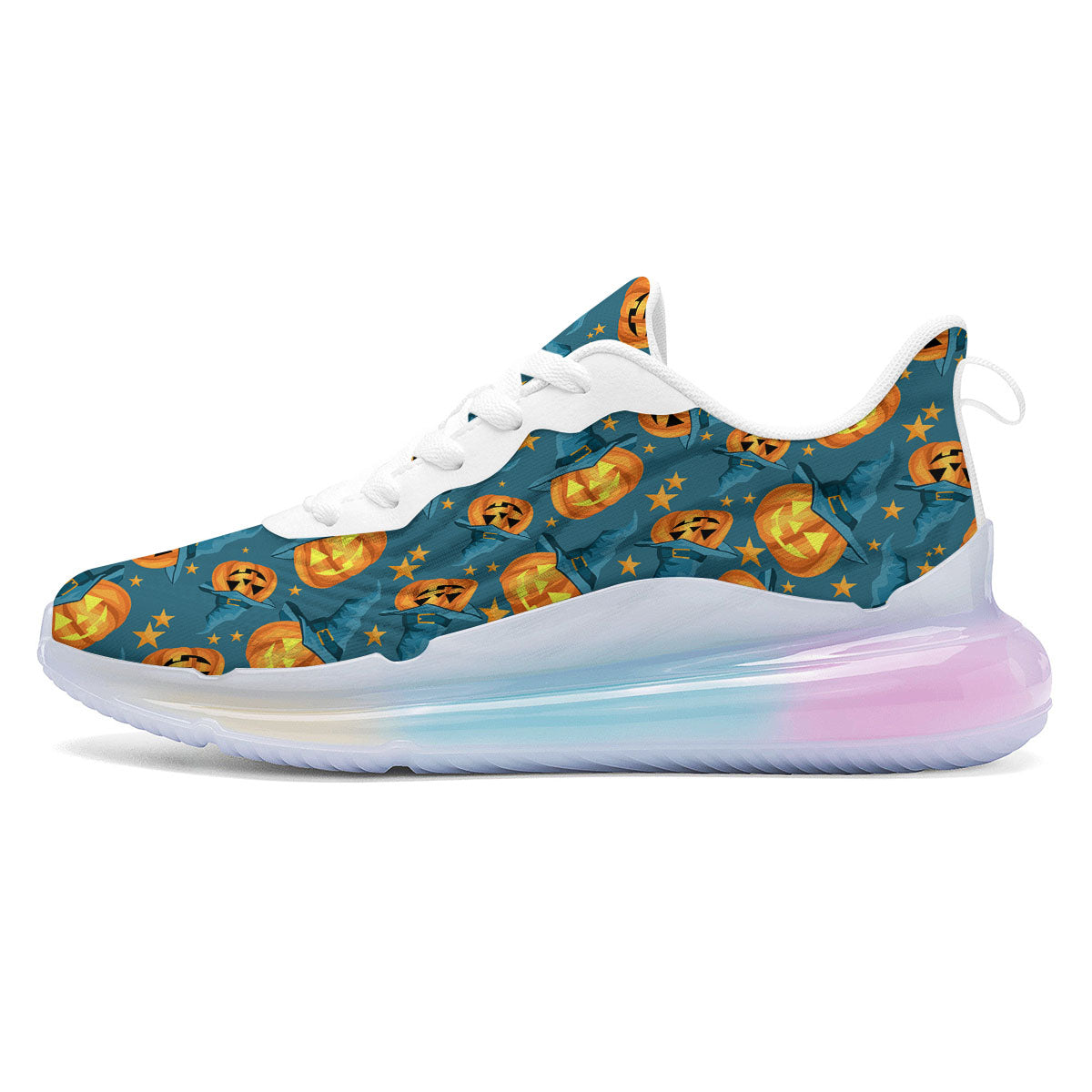 Witch Hat Pumpkin Print Pattern Running Sneakers-grizzshop
