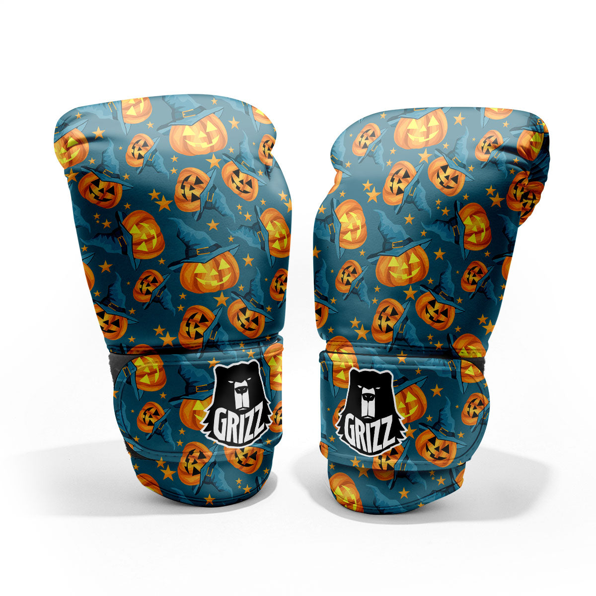 Witch Hat Pumpkin Print Pattern Sparring Gloves-grizzshop