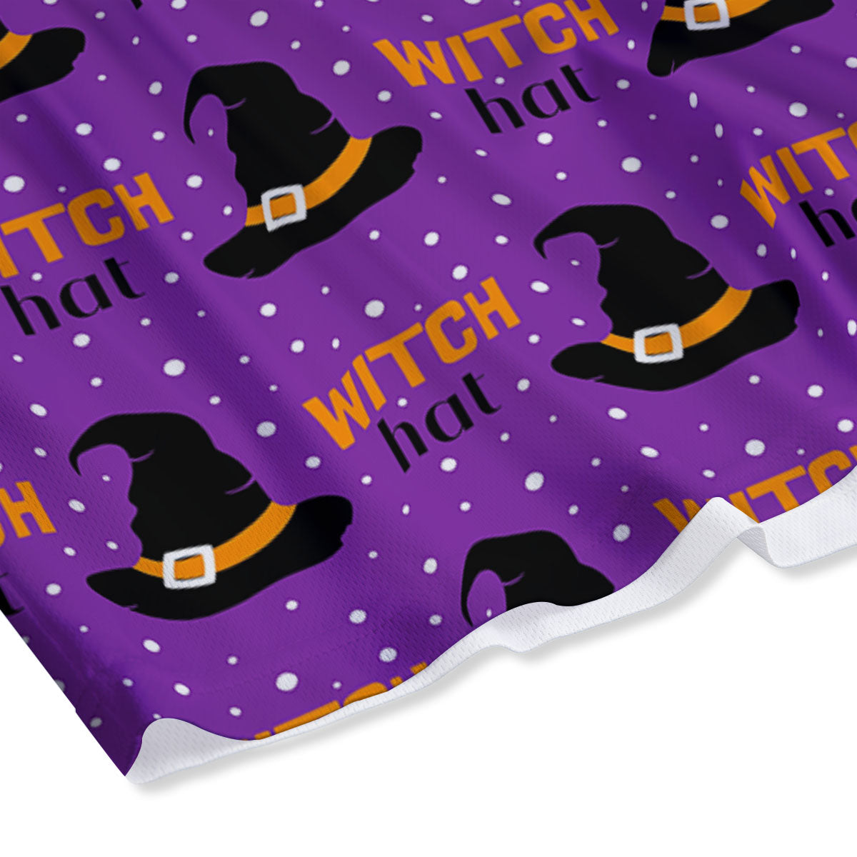 Witch Hat Purple Halloween Print Pattern Mesh Shorts