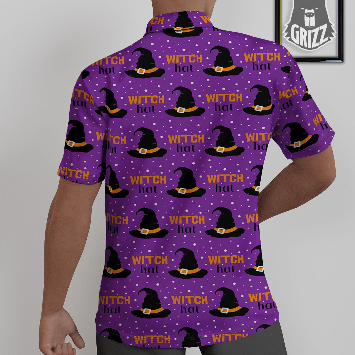 Witch Hat Purple Halloween Print Pattern Untucked Shirts-grizzshop