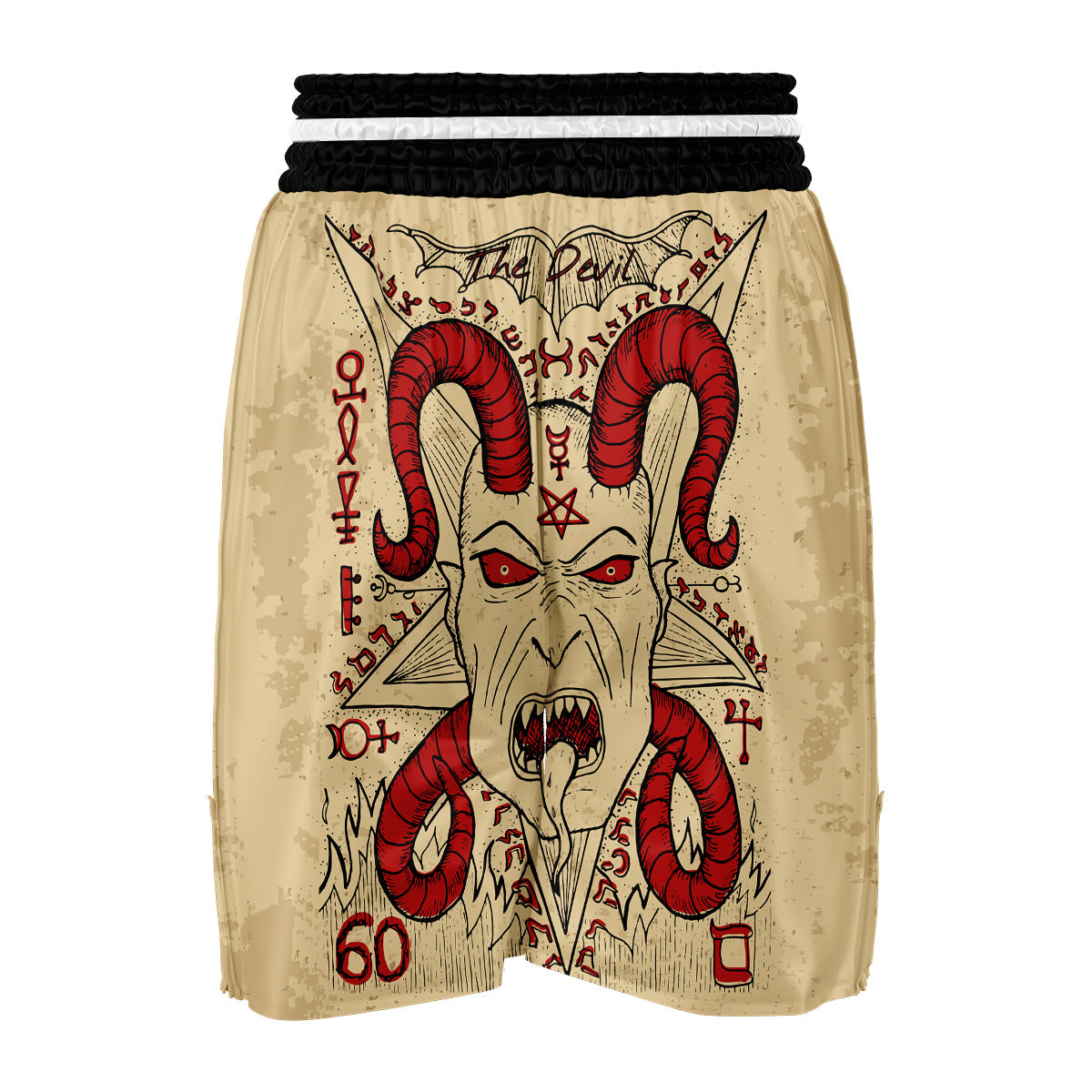 Witch Wiccan Pagan Satanic Pattern Print Boxing Shorts-grizzshop
