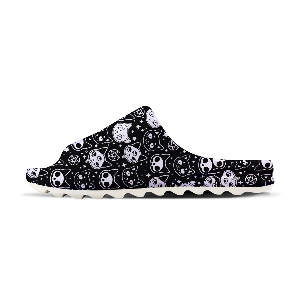 Witch And Ghost Black White Print Pattern Sandals-grizzshop
