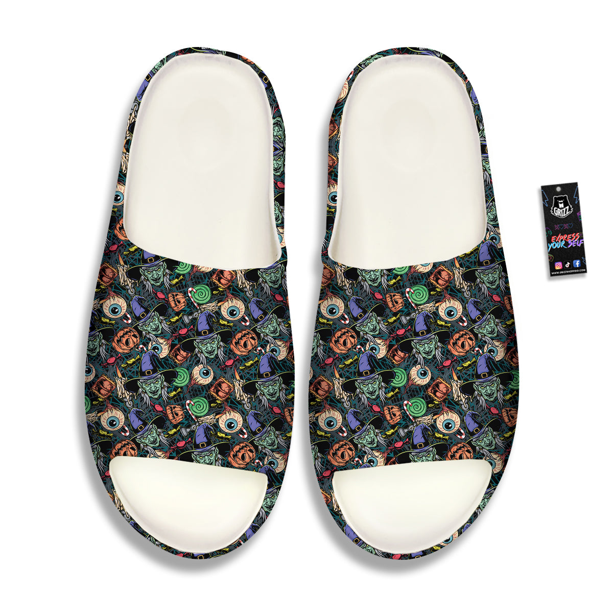 Witch Halloween Elements Print Pattern Sandals-grizzshop