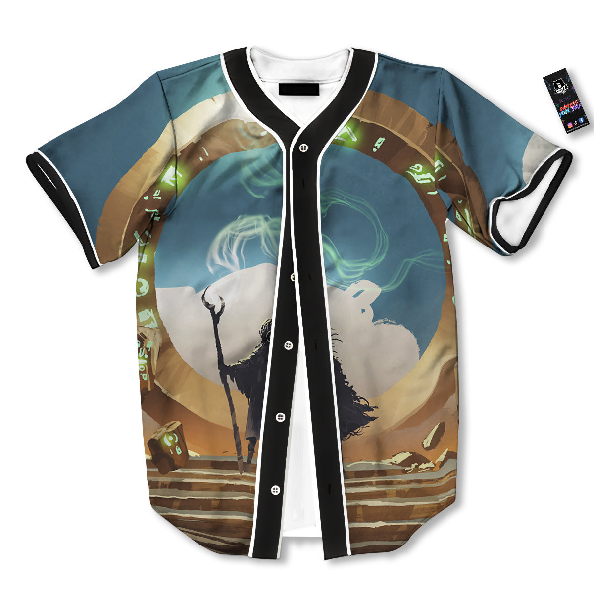 Wizard And Gate Print Baseball Jersey-grizzshop