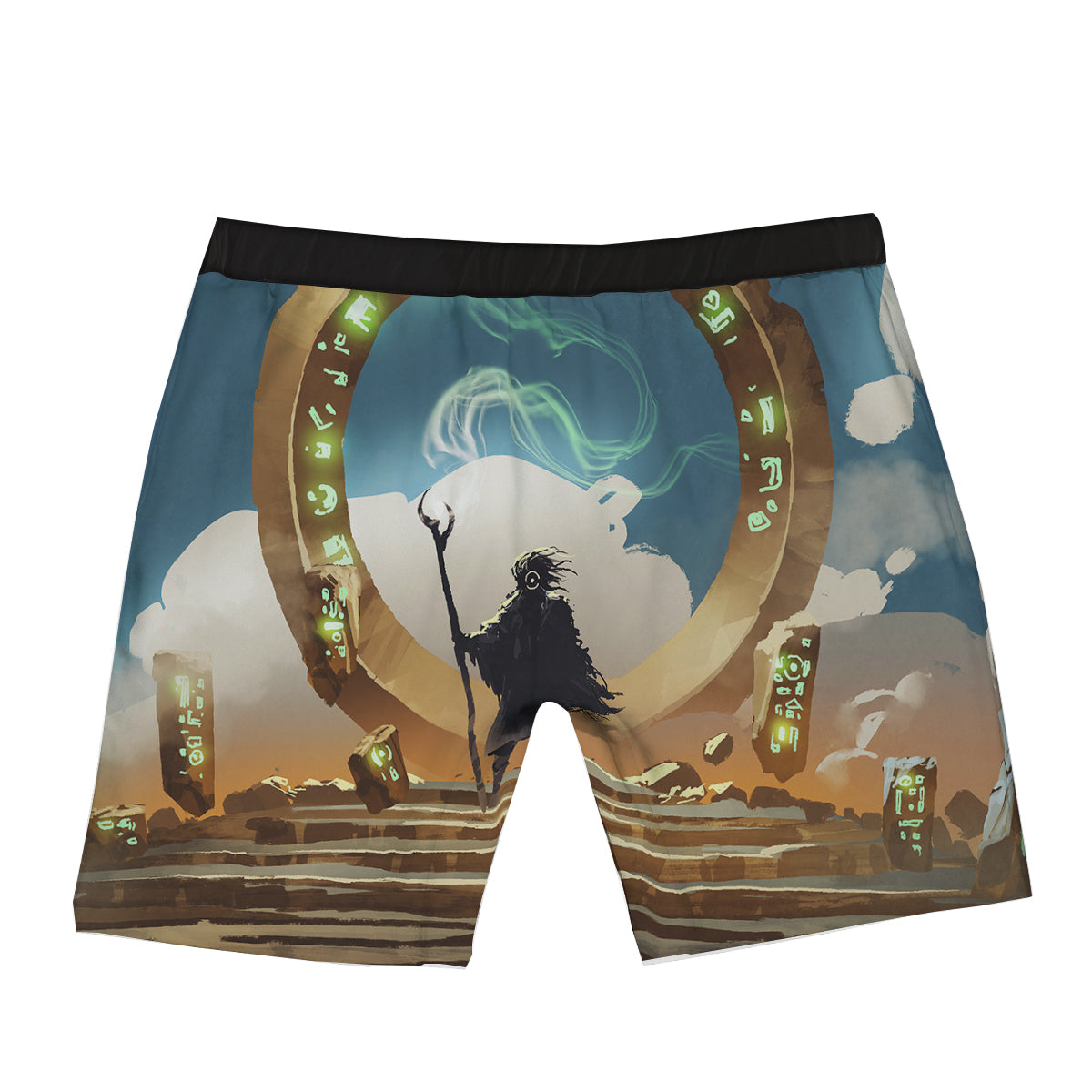 Wizard And Gate Print Boxer Briefs-grizzshop