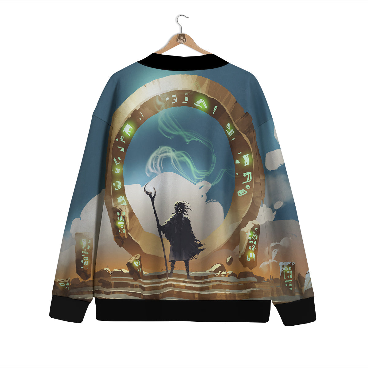 Wizard And Gate Print Cardigan-grizzshop