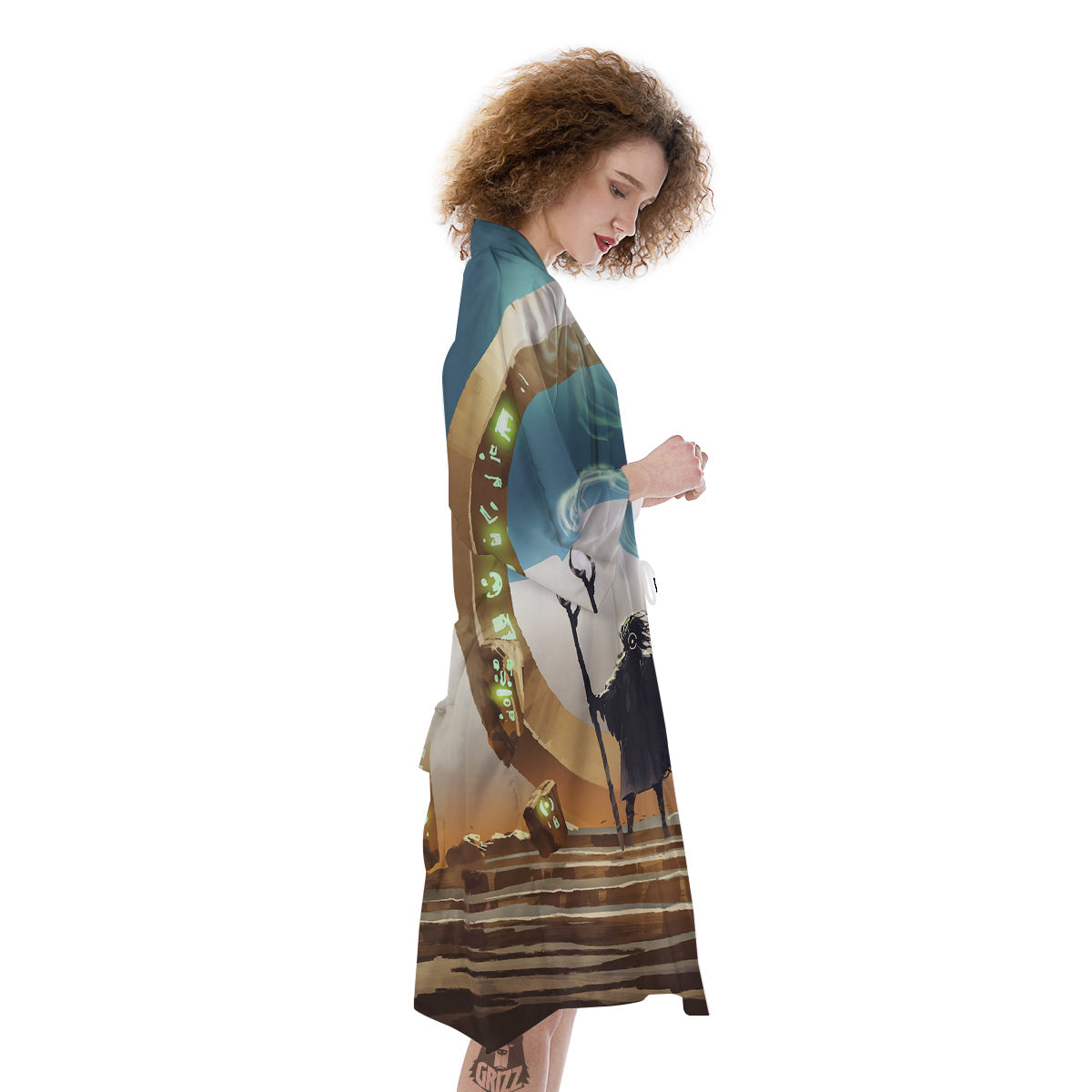 Wizard And Gate Print Kimono-grizzshop