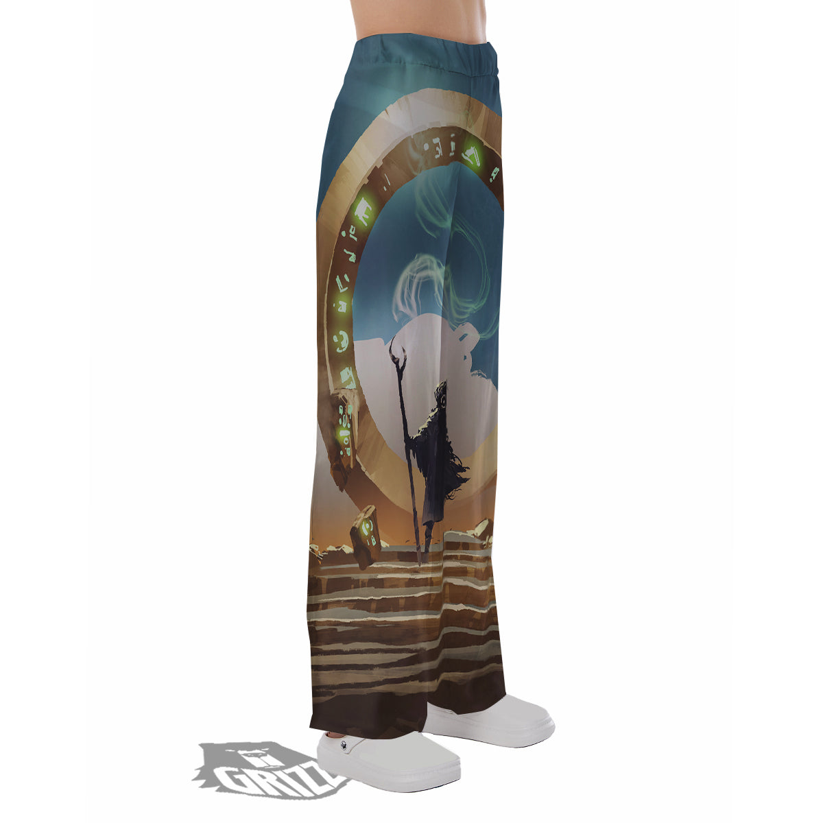 Wizard And Gate Print Pajama Pants-grizzshop
