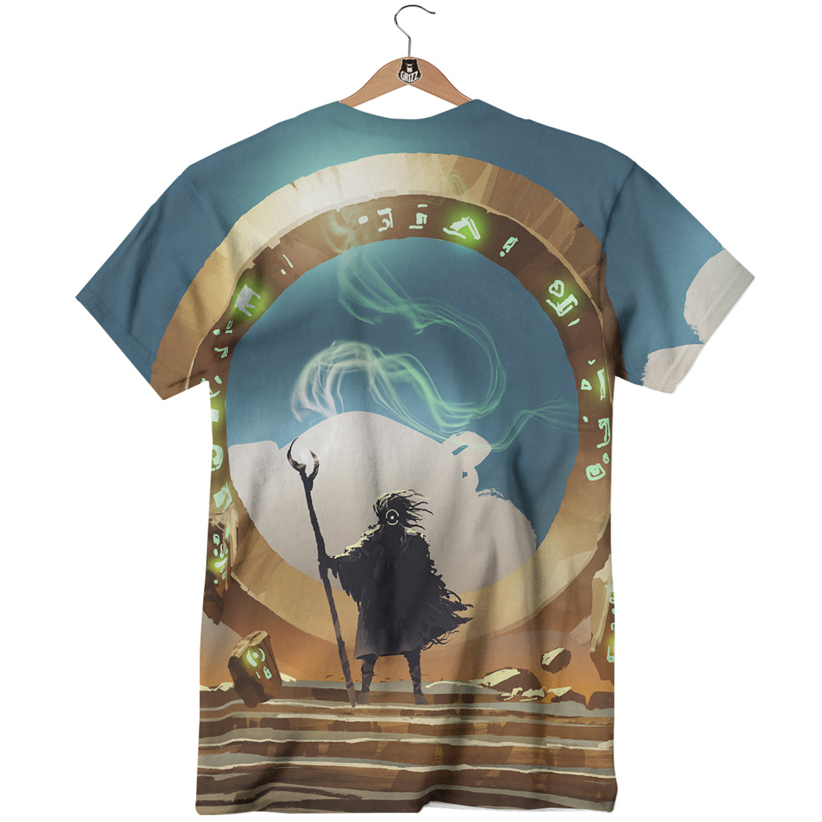 Wizard And Gate Print T-Shirt-grizzshop