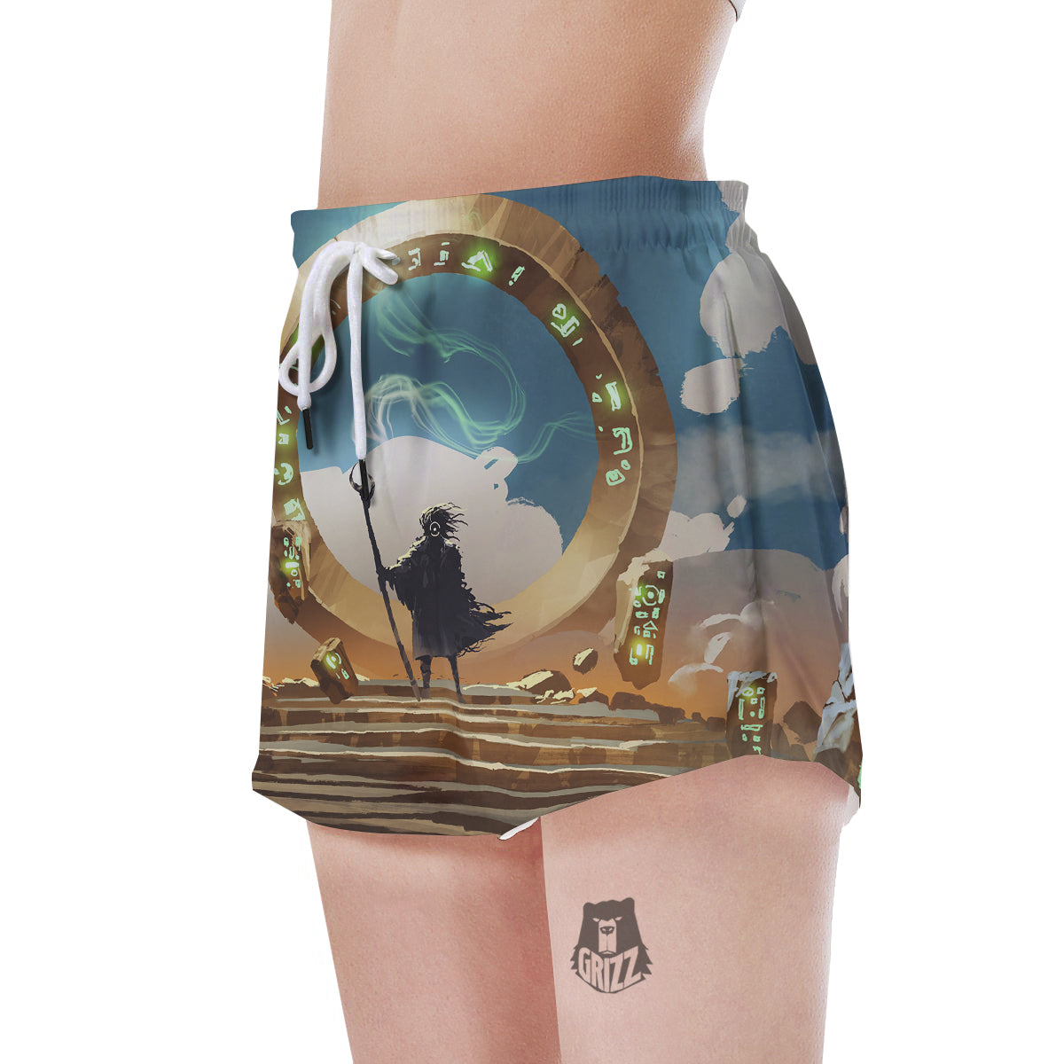 Wizard And Gate Print Women's Shorts-grizzshop