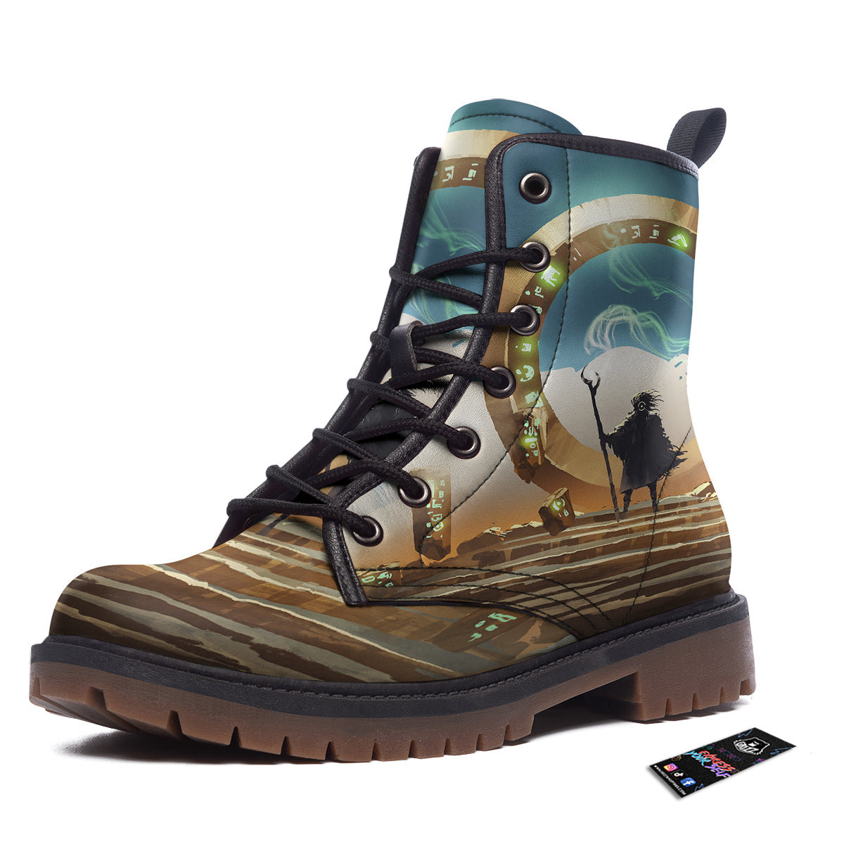 Wizard And Gate Print Work Boots-grizzshop
