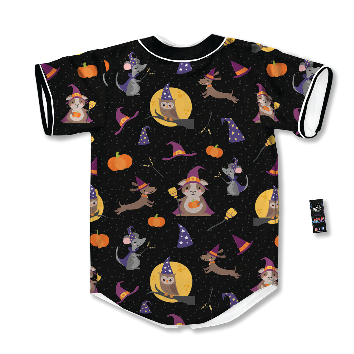 Wizard Animal Print Pattern Baseball Jersey-grizzshop