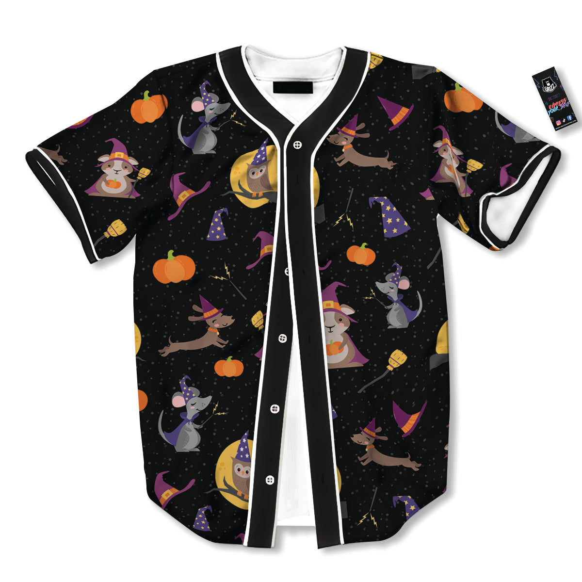 Wizard Animal Print Pattern Baseball Jersey-grizzshop