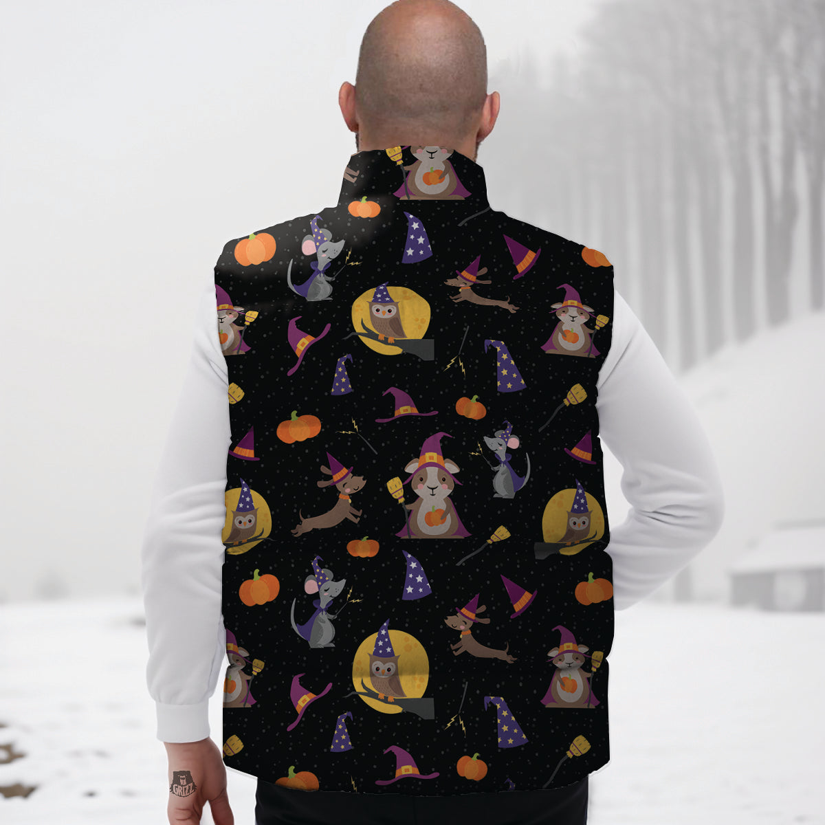 Wizard Animal Print Pattern Down Vest-grizzshop