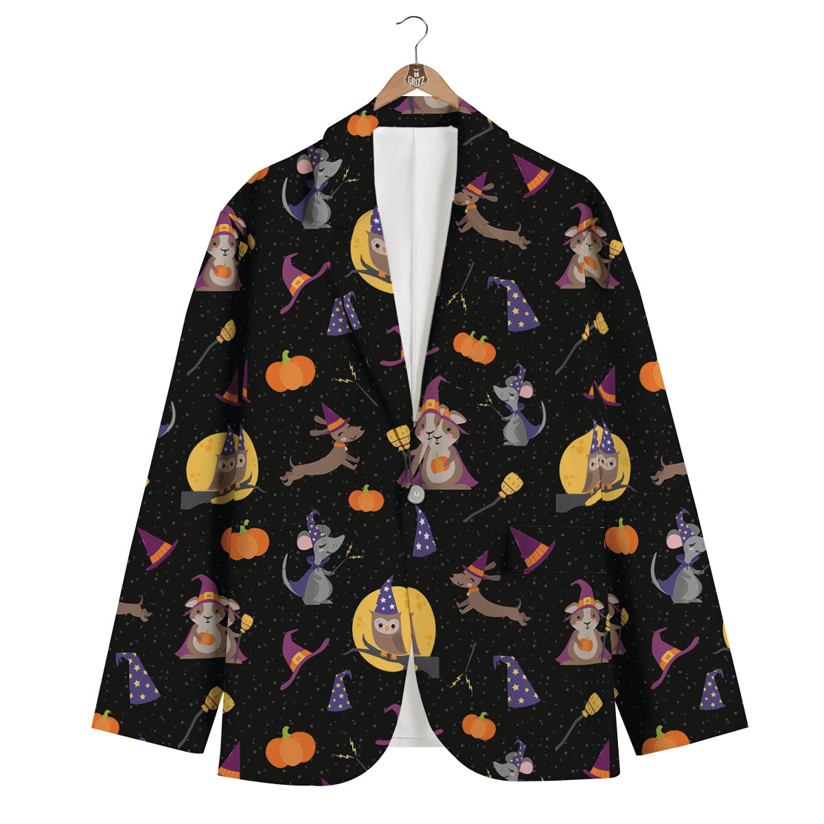 Wizard Animal Print Pattern Men's Blazer-grizzshop