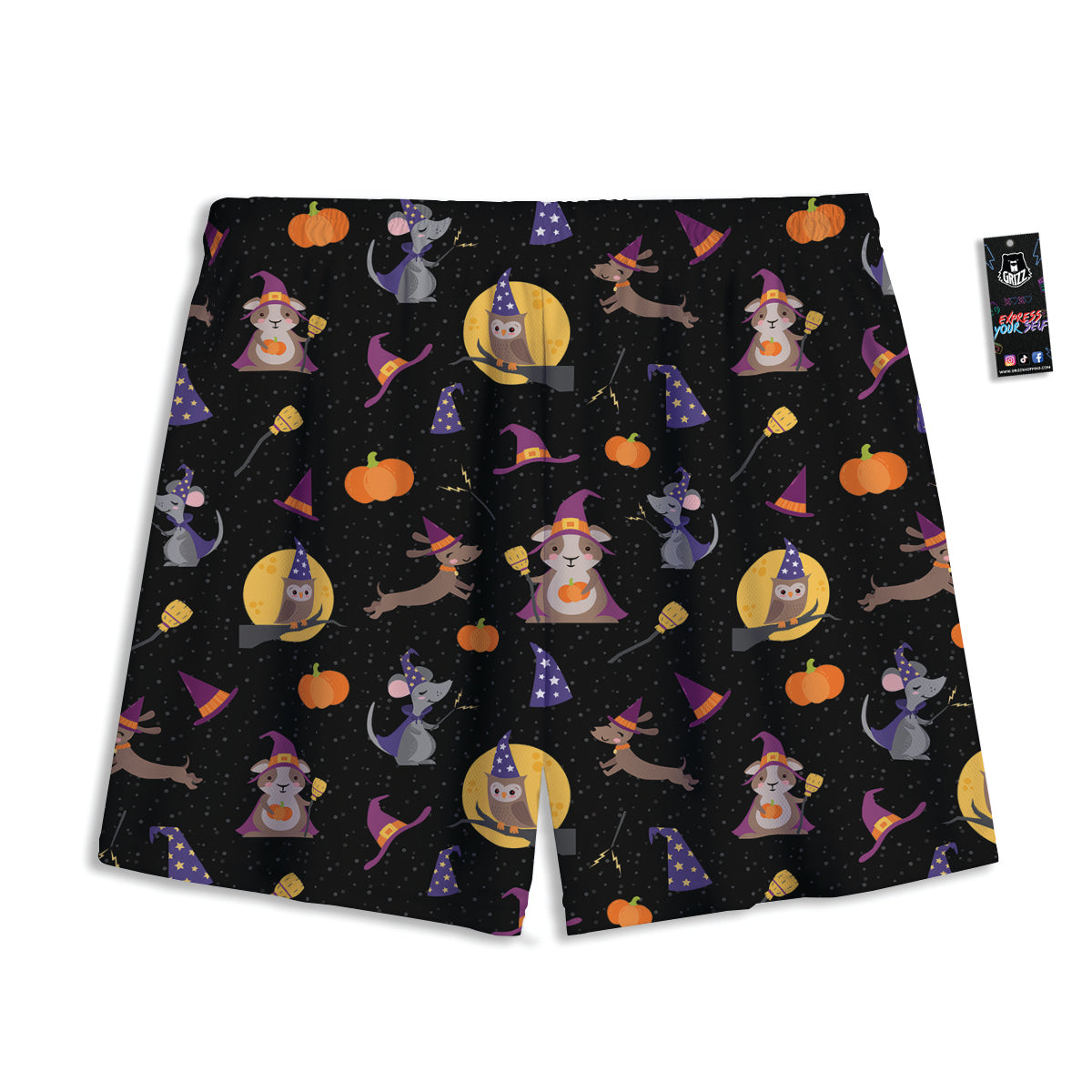 Wizard Animal Print Pattern Mesh Shorts-grizzshop