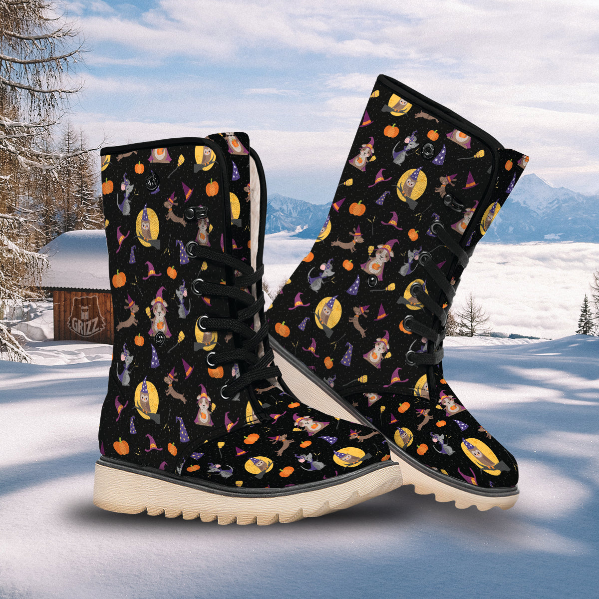 Wizard Animal Print Pattern Snow Boots-grizzshop