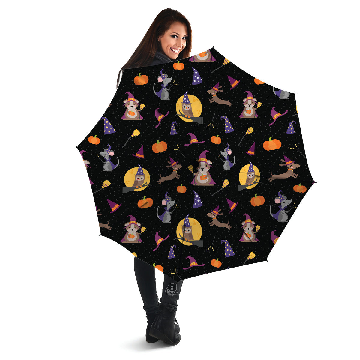 Wizard Animal Print Pattern Umbrella-grizzshop