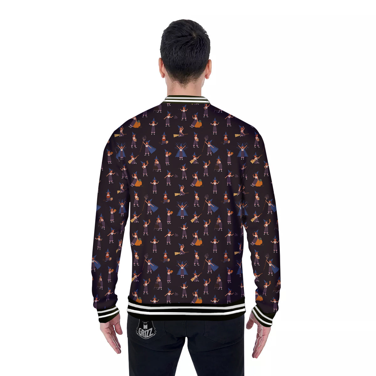 Wizard Cute Print Pattern Baseball Jacket-grizzshop