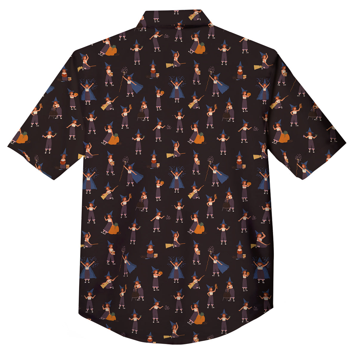 Wizard Cute Print Pattern Button Up Shirt-grizzshop