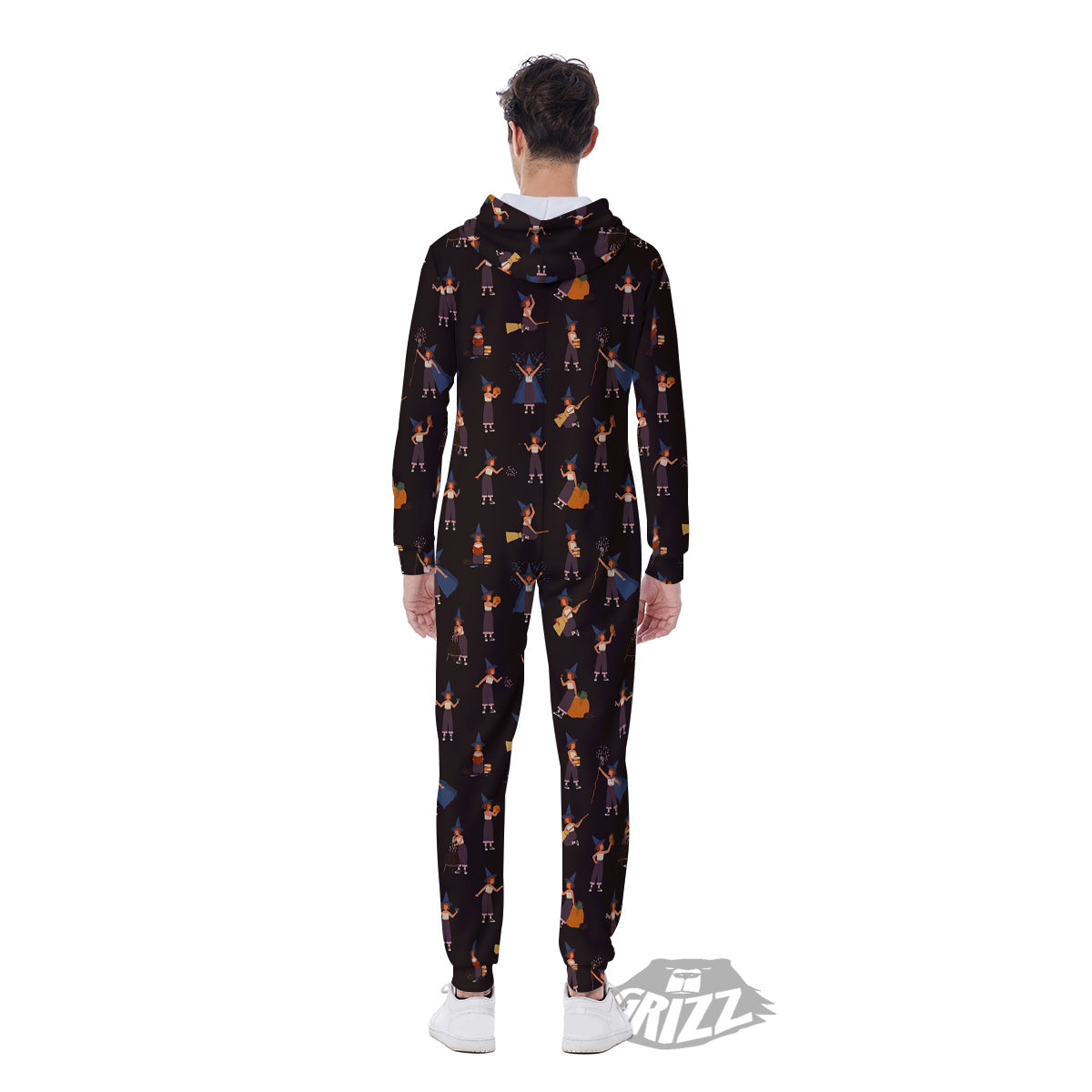 Wizard Cute Print Pattern Men's Jumpsuit-grizzshop
