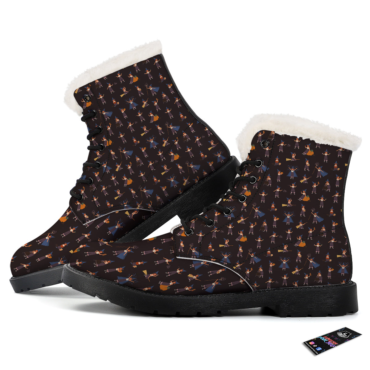 Wizard Cute Print Pattern Winter Boots-grizzshop