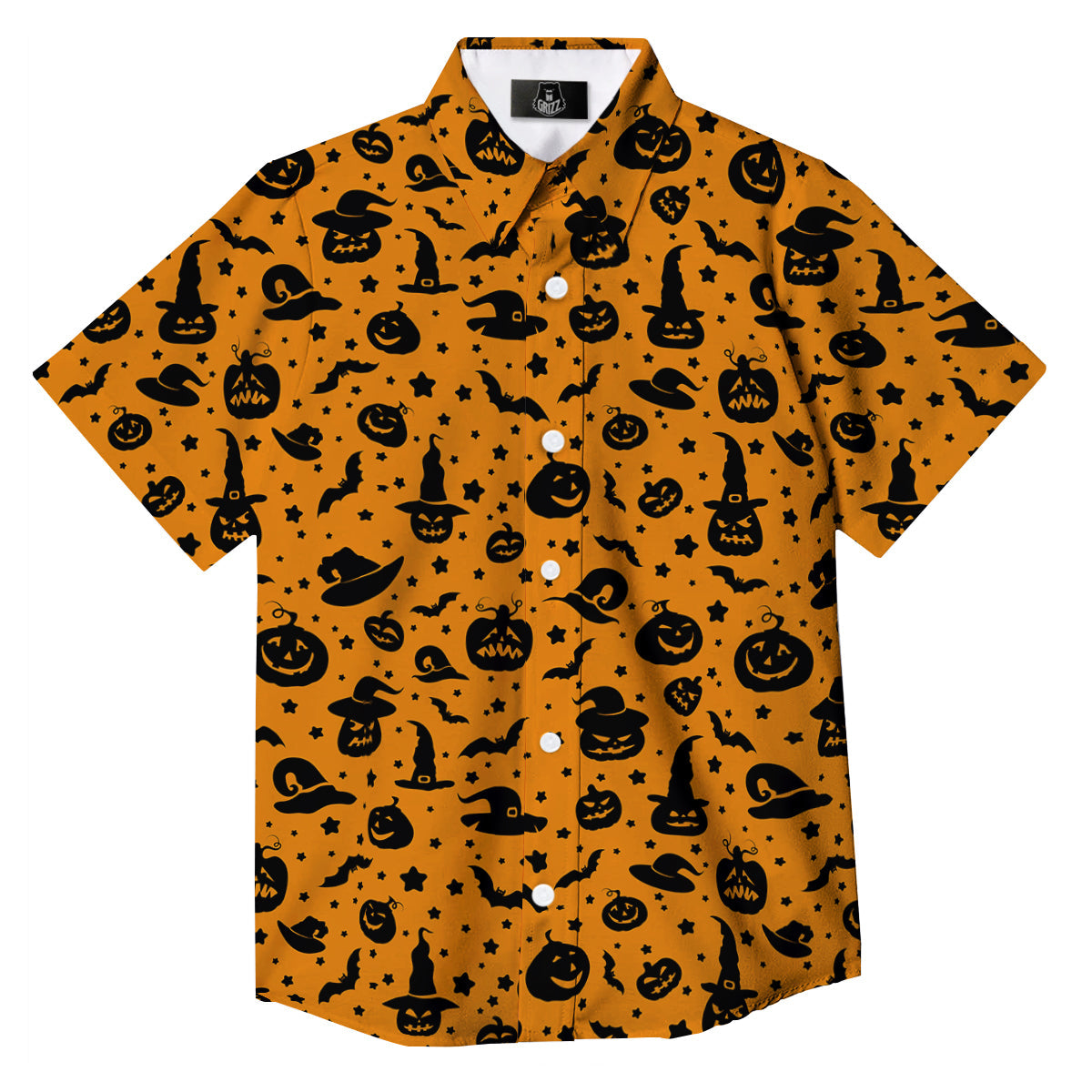 Wizard Halloween Print Pattern Button Up Shirt-grizzshop