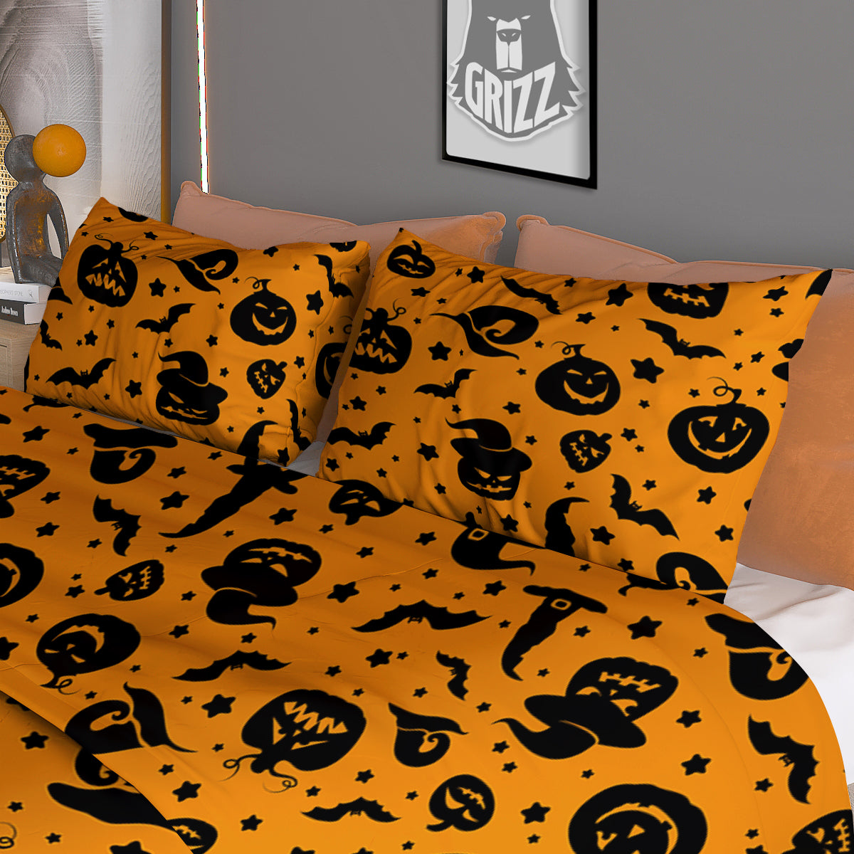 Wizard Halloween Print Pattern Duvet Cover Bedding Set