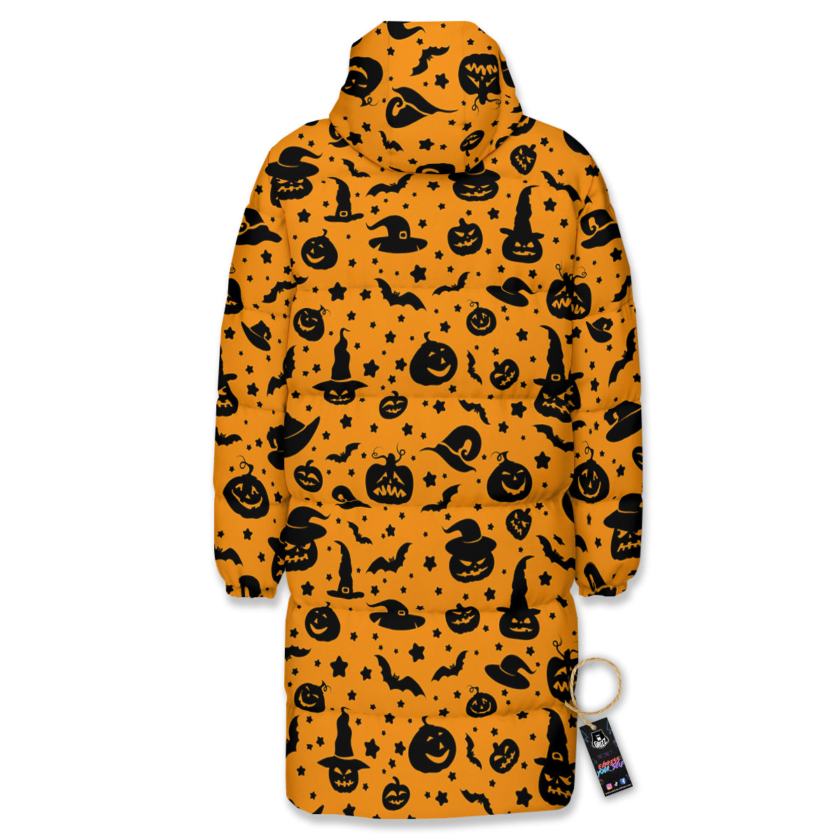 Wizard Halloween Print Pattern Long Down Jacket-grizzshop