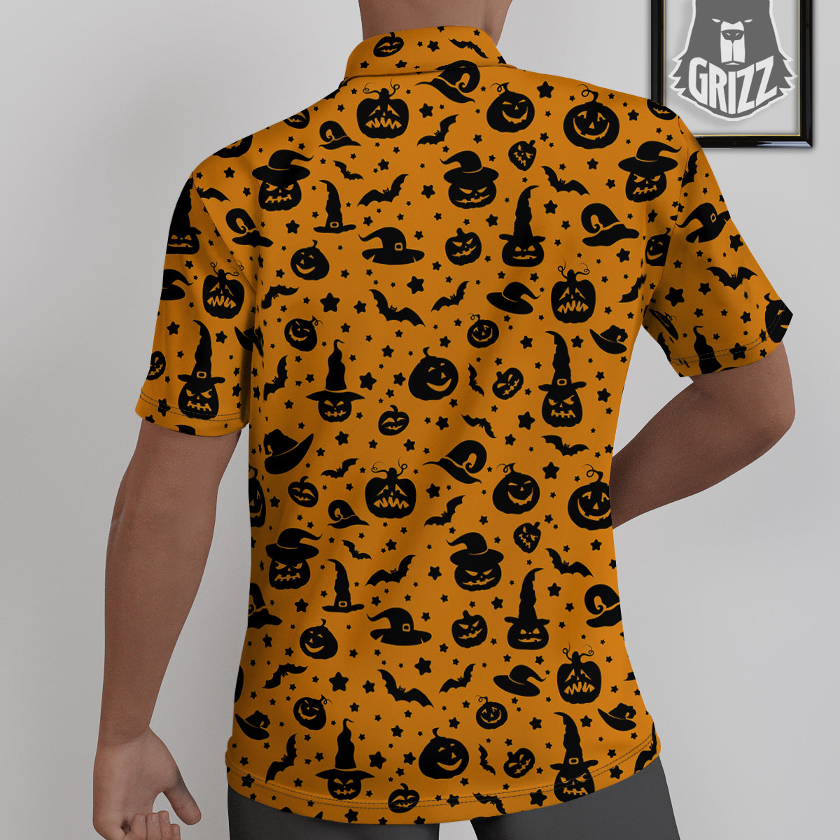 Wizard Halloween Print Pattern Untucked Shirts-grizzshop