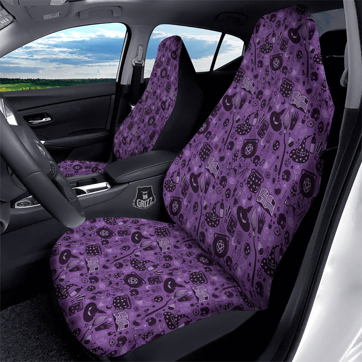Wizard Magic Print Pattern Car Seat Covers-grizzshop