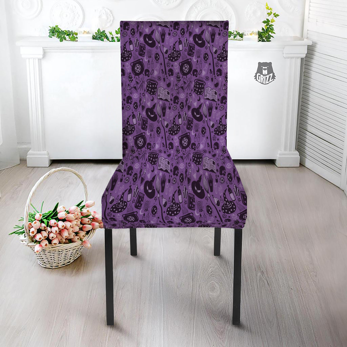 Wizard Magic Print Pattern Dining Chair Slipcover-grizzshop