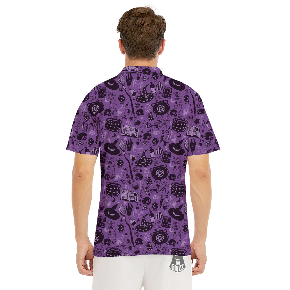 Wizard Magic Print Pattern Men's Golf Shirts-grizzshop