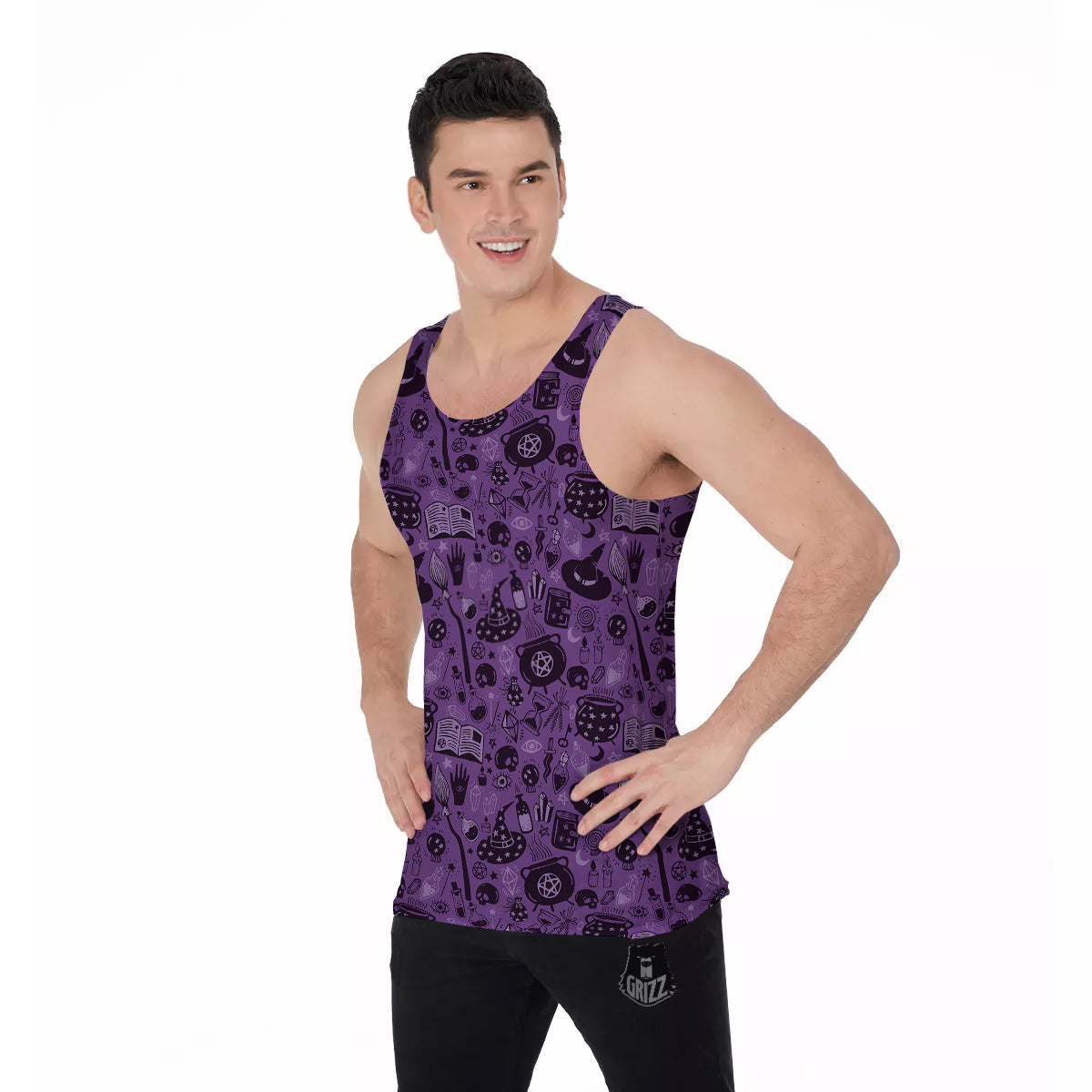 Wizard Magic Print Pattern Men's Tank Top-grizzshop