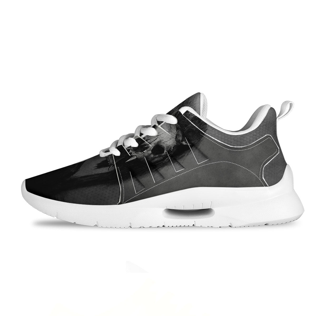 Wolf Black Demon Print Tennis Shoes-grizzshop