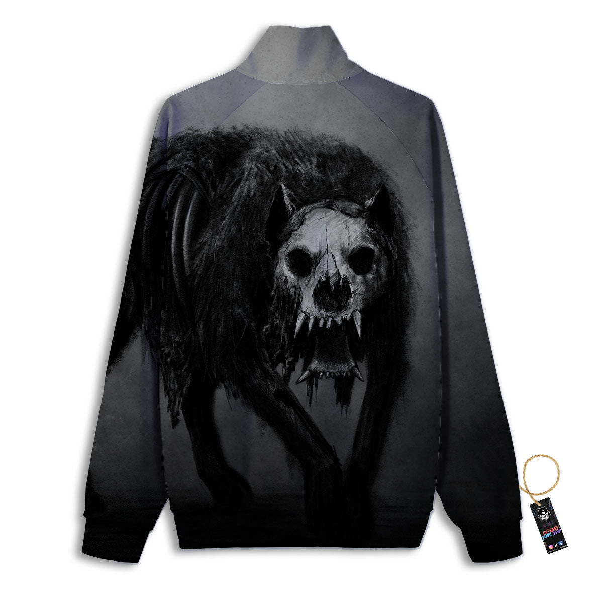 Wolf Black Demon Print Track Jacket-grizzshop