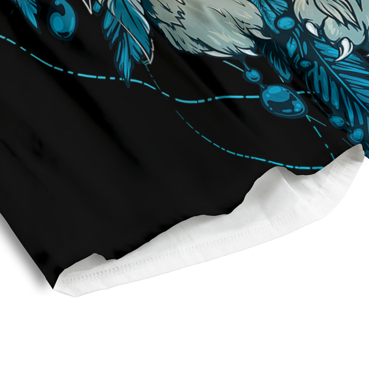 Wolf Girl Native American Print Men's Athletic Shorts