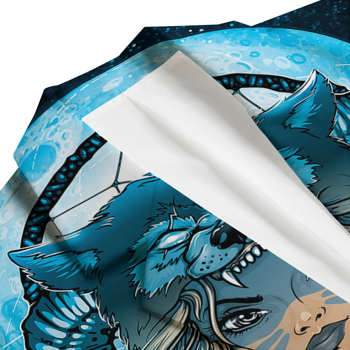 Wolf Girl Native American Print Men's Blazer-grizzshop